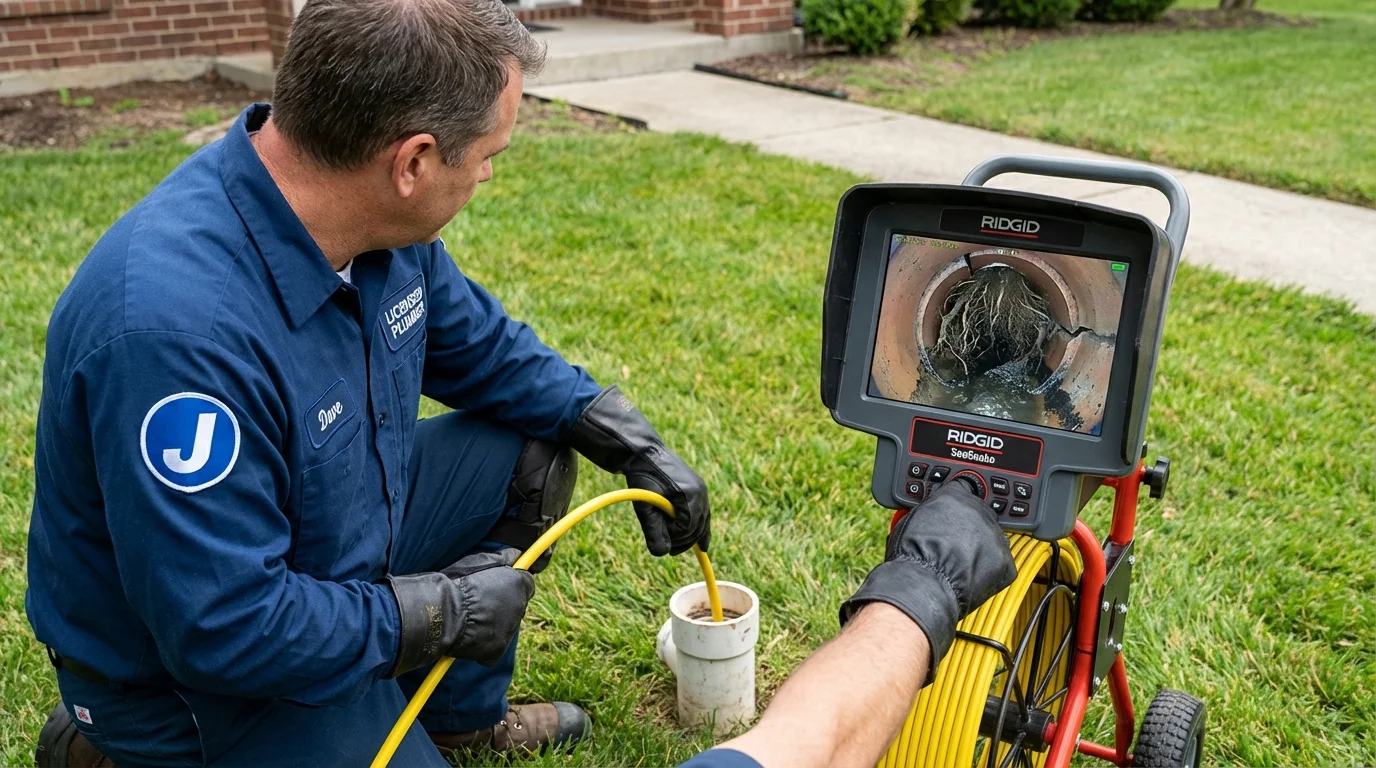 Sewer camera inspection being performed by Johns Plumbing LLC in Squaw Valley